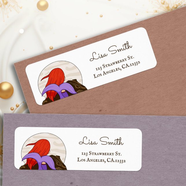 Whimsical Mermaid and Moon Return Address (Creator Uploaded)
