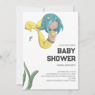 Whimsical Mermaid Baby Shower Invitation