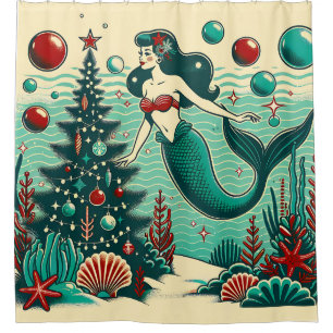 “Whimsical Mermaid Holiday Scene”