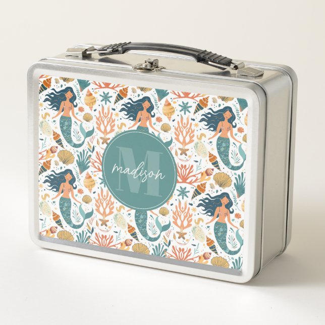 Whimsical Mermaid Metal Lunchbox (Front)