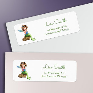 Whimsical Mermaid Reading Return Address