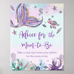 Whimsical Mermaid Tail Advice for the Mom to Be Poster
