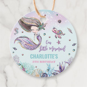 Whimsical Mermaid Under the Sea Birthday Party Favour Tags