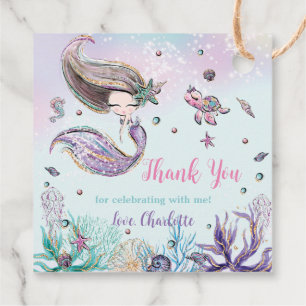 Whimsical Mermaid Under the Sea Pool Birthday Favour Tags