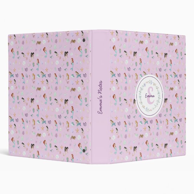 Whimsical Mermaids Monogram Binder (Background)
