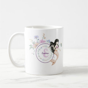 Whimsical Mermaids Monogram Coffee Mug
