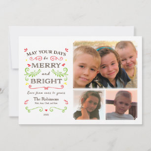 Whimsical Merry & Bright (White) Holiday 3 Photo