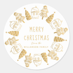 Whimsical Merry Christmas Custom Envelope Seal