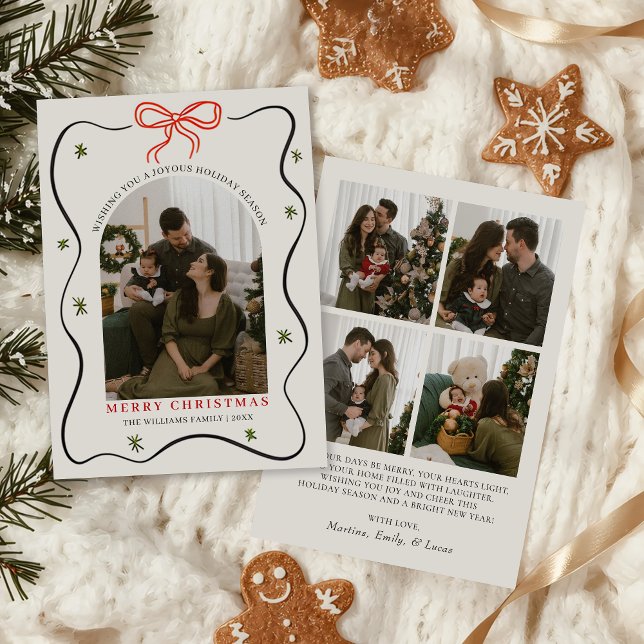 Whimsical Merry Christmas Family Photo Holiday Card (Creator Uploaded)