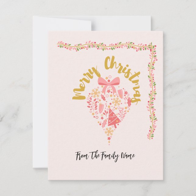 Whimsical Merry Christmas Greeting Card (Front)