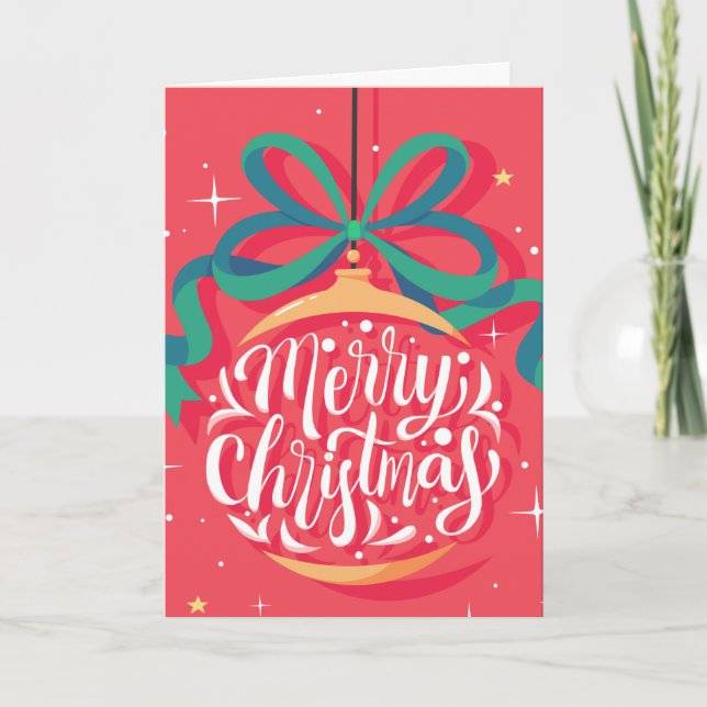 Whimsical Merry Christmas Personalized | Christmas Card (Front)