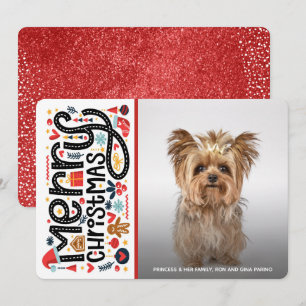 Whimsical Merry Christmas Photo Holiday Card