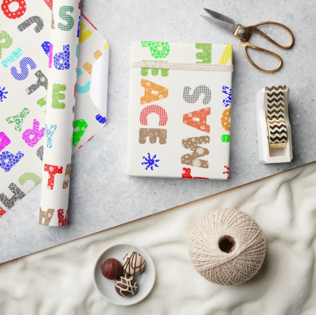 Whimsical Merry Christmas Script Wrapping Paper (Crafts)