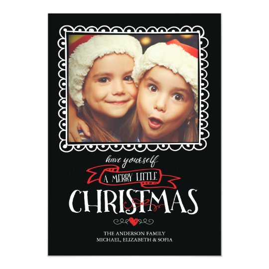Whimsical Merry Little Christmas Photo Card