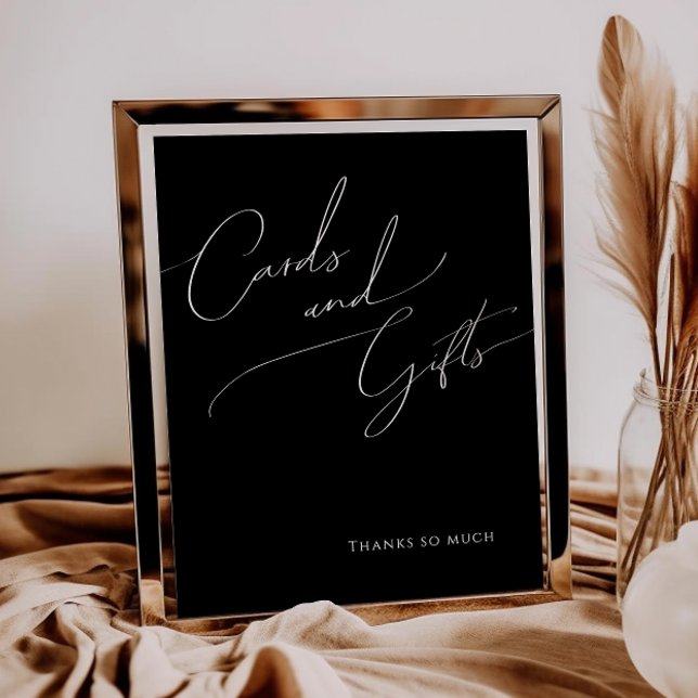 Whimsical Minimal Script | Black Cards and Gifts Poster (Creator Uploaded)