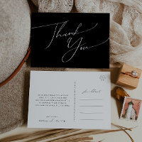 Whimsical Minimal Script | Black Wedding Thank You