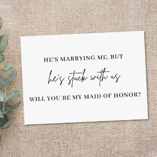 Whimsical Minimal Script Bridesmaid Proposal Card
