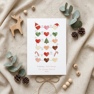Whimsical Minimalist Christmas Garland TMF26 Holiday Card