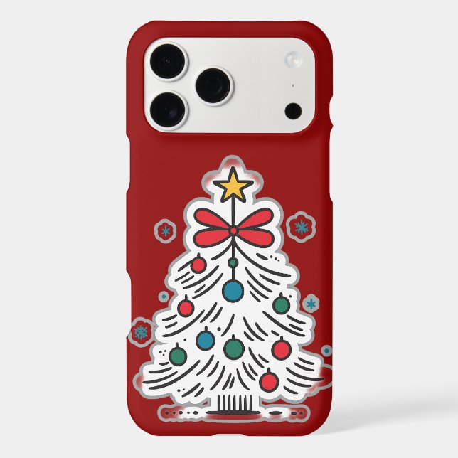 Whimsical Minimalist Christmas Tree Sticker  (Back)