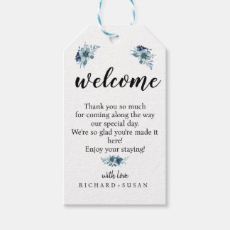 Whimsical Minimalist Floral Wedding Welcome  Gift Tags