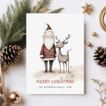 Whimsical Minimalist Santa Claus Christmas Holiday Card<br><div class="desc">Surprise and bring joy to your close ones and make the celebration unforgettable.
For further customization,  please click the "customize further" link and use our design tool to modify this template.</div>