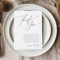 Whimsical Minimalist Script 5"x7" thank You Card