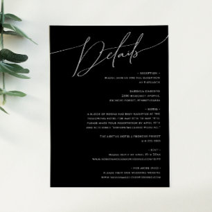 Whimsical Minimalist Script Black Details Enclosure Card