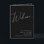 Whimsical Minimalist Script | Black Folded Wedding Program<br><div class="desc">This whimsical minimalist script | black folded wedding program is perfect for your classic simple black and white minimal modern boho wedding. The design features elegant, delicate, and romantic handwritten calligraphy lettering with formal shabby chic typography. The look will go well with any wedding season: spring, summer, fall, or winter!...</div>