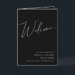 Whimsical Minimalist Script | Black Folded Wedding Program<br><div class="desc">This whimsical minimalist script | black folded wedding program is perfect for your classic simple black and white minimal modern boho wedding. The design features elegant, delicate, and romantic handwritten calligraphy lettering with formal shabby chic typography. The look will go well with any wedding season: spring, summer, fall, or winter!...</div>
