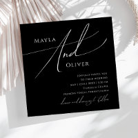 Whimsical Minimalist Script | Black Square Wedding