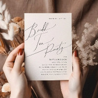 Whimsical Minimalist Script Bridal Tea Party