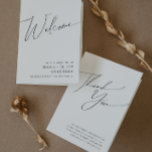 Whimsical Minimalist Script Folded Wedding Program<br><div class="desc">This whimsical minimalist script folded wedding program is perfect for your classic simple black and white minimal modern boho wedding. The design features elegant, delicate, and romantic handwritten calligraphy lettering with formal shabby chic typography. The look will go well with any wedding season: spring, summer, fall, or winter! The product...</div>