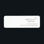 Whimsical Minimalist Script Return Address Label<br><div class="desc">This whimsical minimalist script return address label is perfect for your classic simple black and white minimal modern boho wedding. The design features elegant, delicate, and romantic handwritten calligraphy lettering with formal shabby chic typography. The look will go well with any wedding season: spring, summer, fall, or winter! The product...</div>