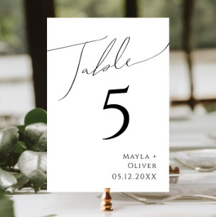Whimsical Minimalist Script   table number