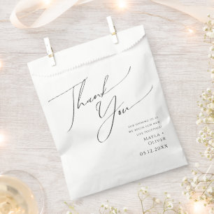 Whimsical Minimalist Script Thank You Favour Bag