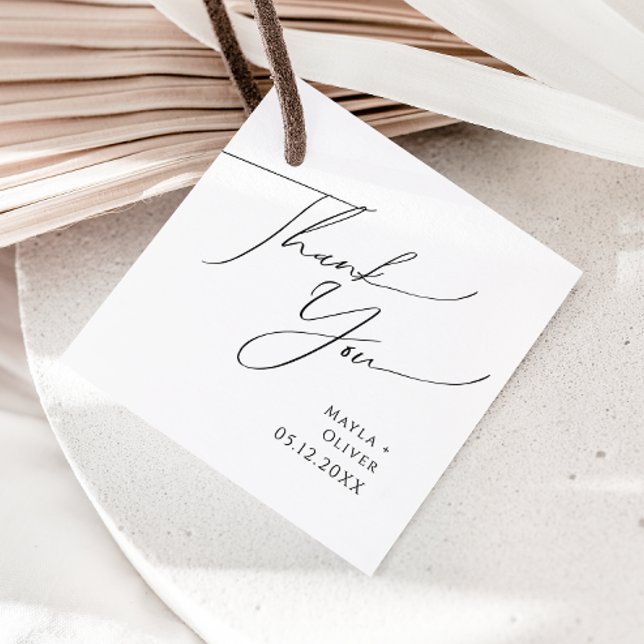 Whimsical Minimalist Script Thank You Favour Tags (Creator Uploaded)