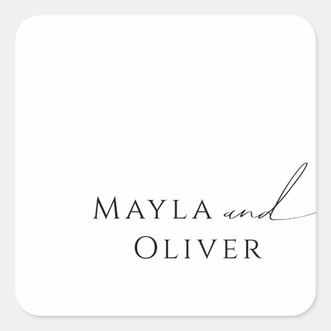 Whimsical Minimalist Script Wedding Envelope Seals (Front)