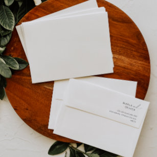 Whimsical Minimalist Script Wedding Invitation Env Envelope