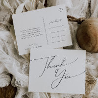 Whimsical Minimalist Script Wedding Thank You