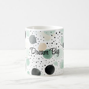 Whimsical Mint Black Cream Dots Coffee Mug