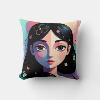 Whimsical Modern Art Throw Pillow
