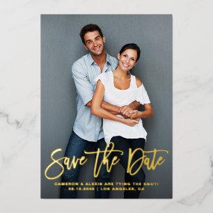 Whimsical Modern Calligraphy Save the Date Photo 