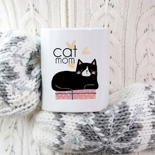 Whimsical Modern Cat Mom Fun Typography Coffee Mug