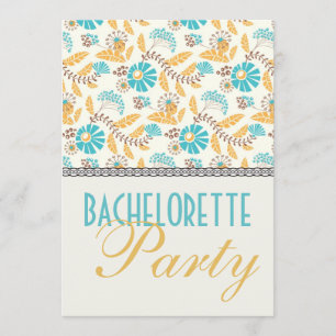 whimsical modern floral gold  bachelorette party invitation