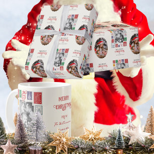 Whimsical Modern Nostalgia Christmas 2 Photo Wrapping Paper