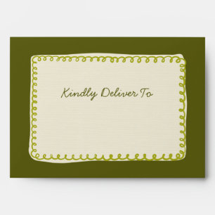 Whimsical Modern Pink & Green Wedding  Envelope