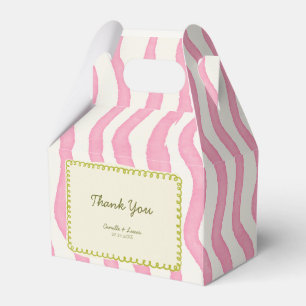 Whimsical Modern Pink & Green Wedding Favour Boxes