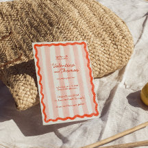 Whimsical moderne rose & Faire-part de mariage rou