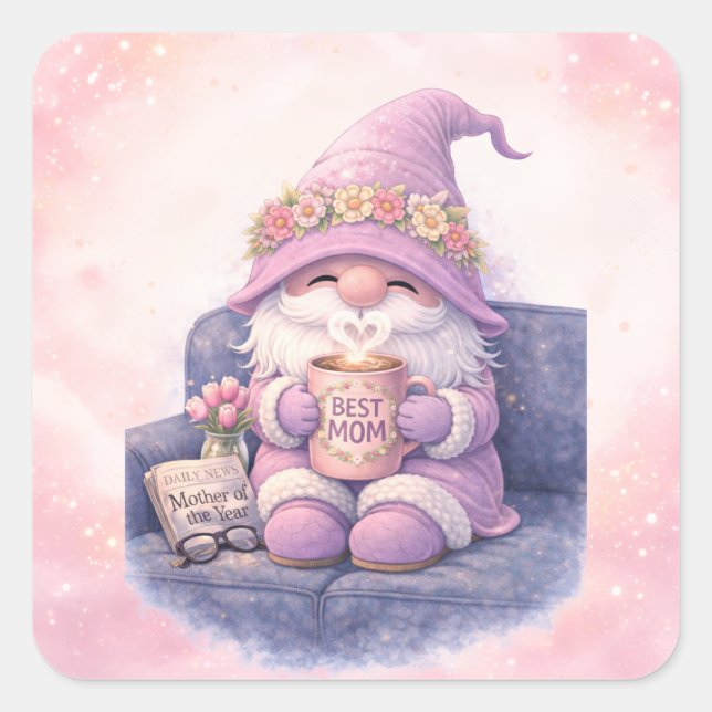 Whimsical Mom Appreciation Square Sticker (Front)