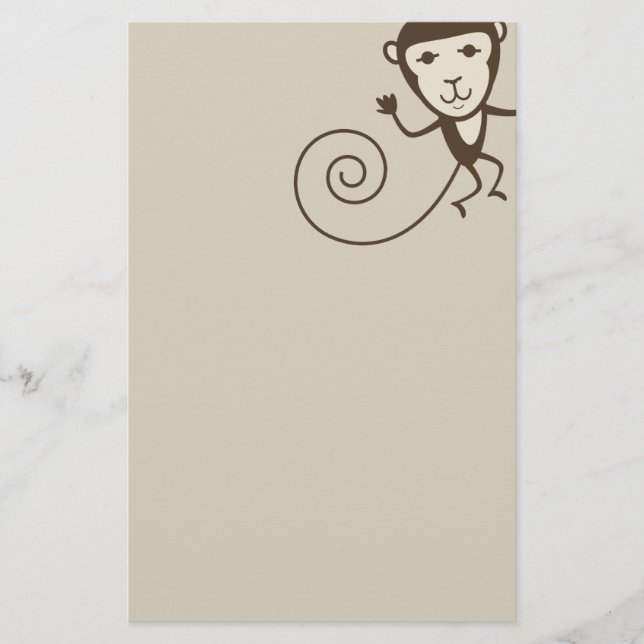 Whimsical Monkey Stationery (Front)